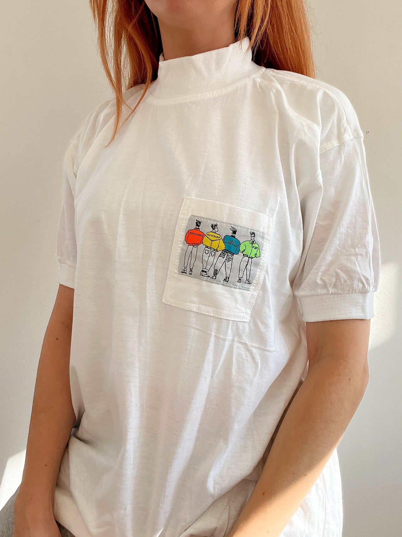 T-shirt Vintage 80/90s blanc brodé M