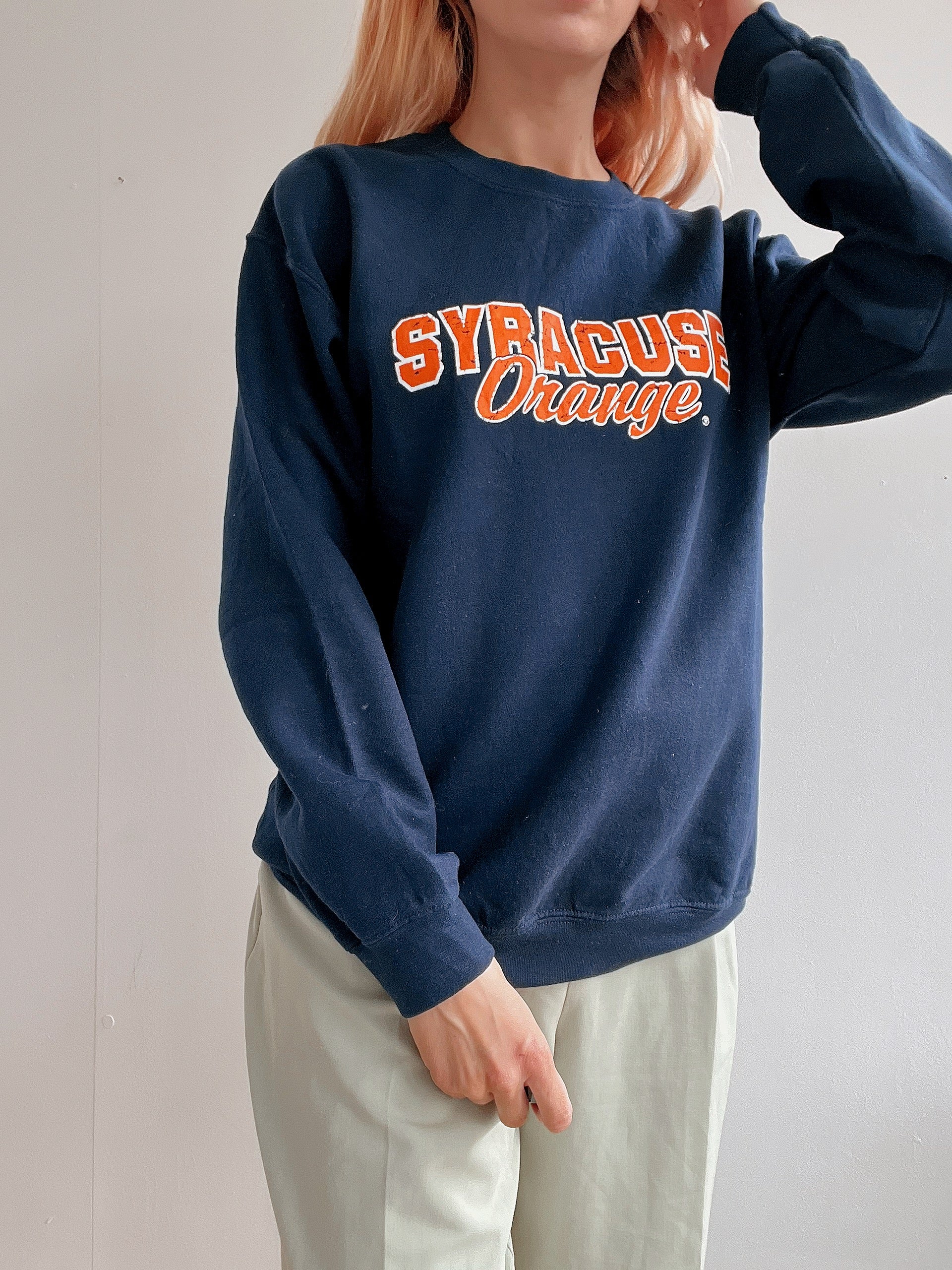 White and blue jacket with orange collar Adidas XL
