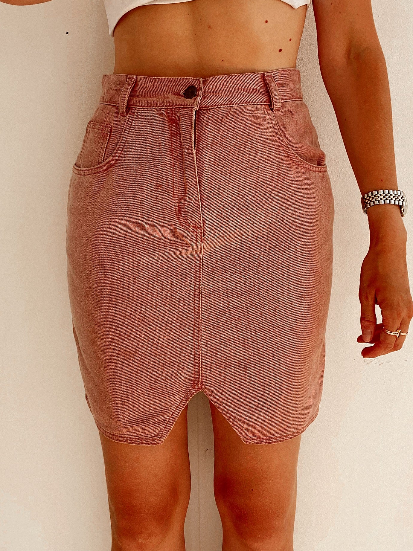Jupe vintage rose en jeans M