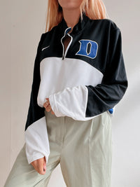 White and blue jacket with orange collar Adidas XL