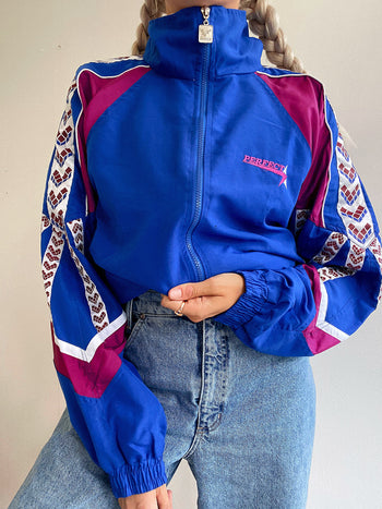 Veste de jogging vintage bleue oversized