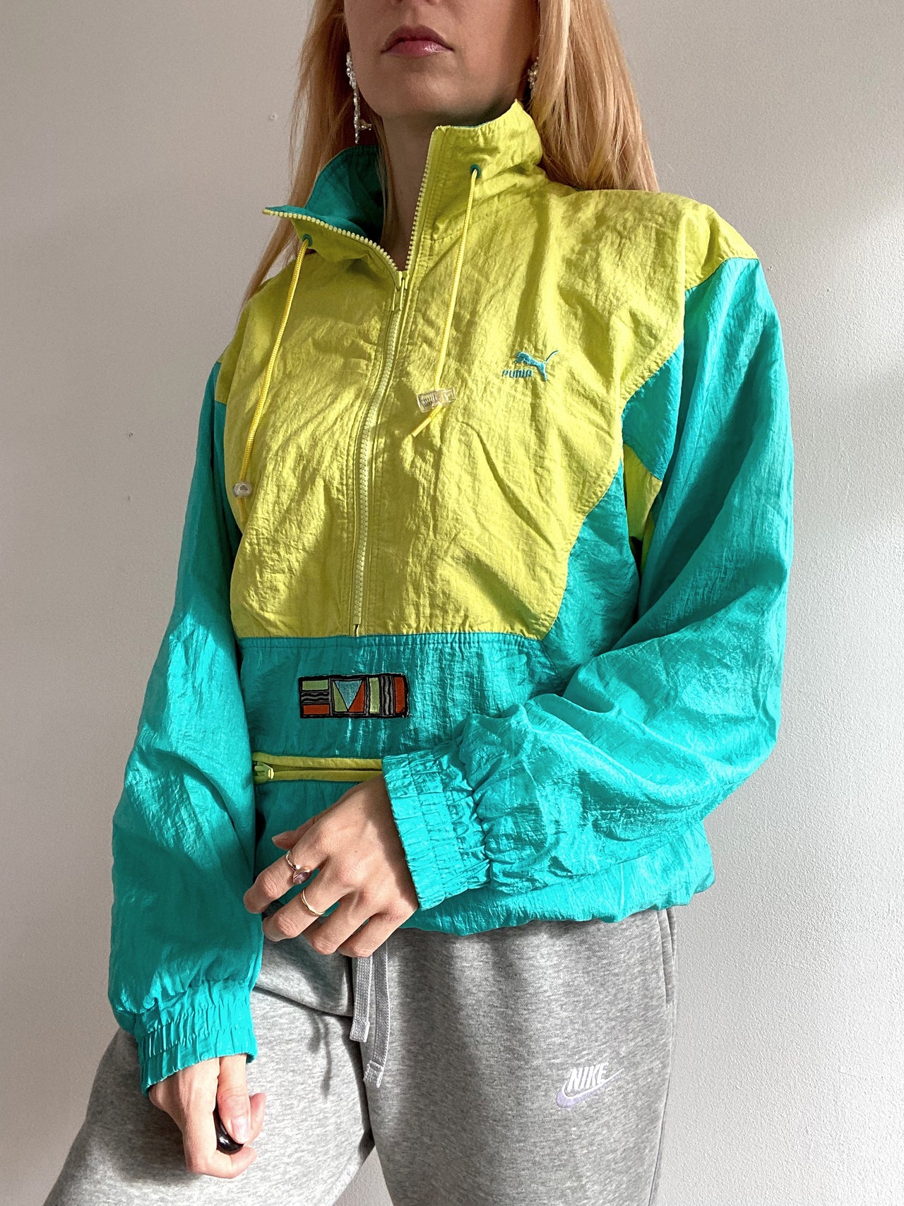 Veste de jogging vintage turquoise / verte Puma  L