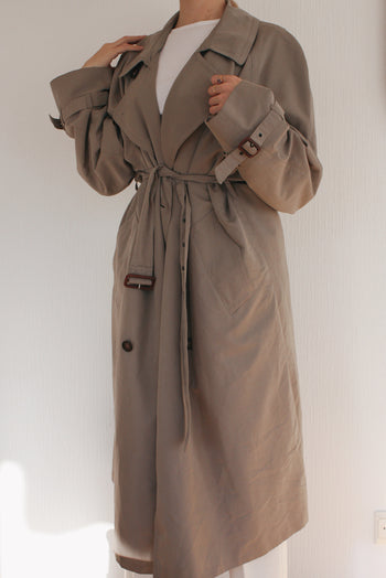 Brown checkered 70/80s trench coat