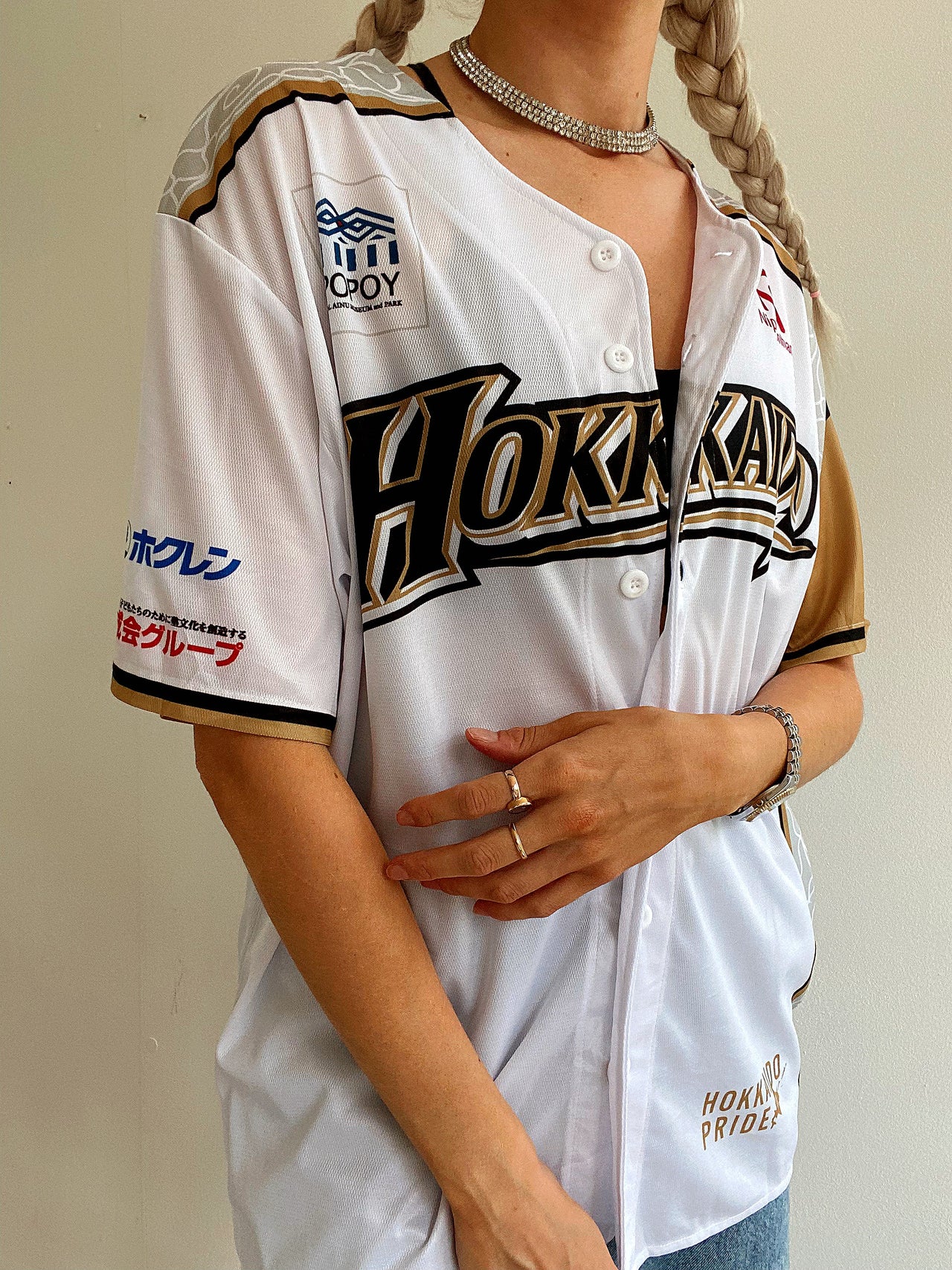 Maillot de baseball blanc Hokkaido