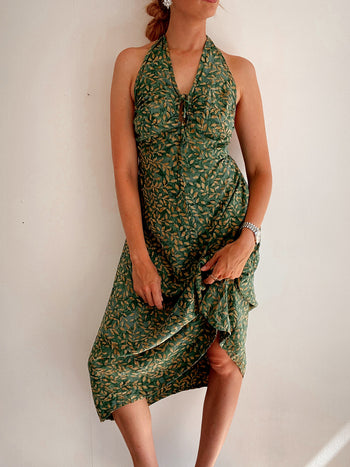 Robe vintage dos nu verte M