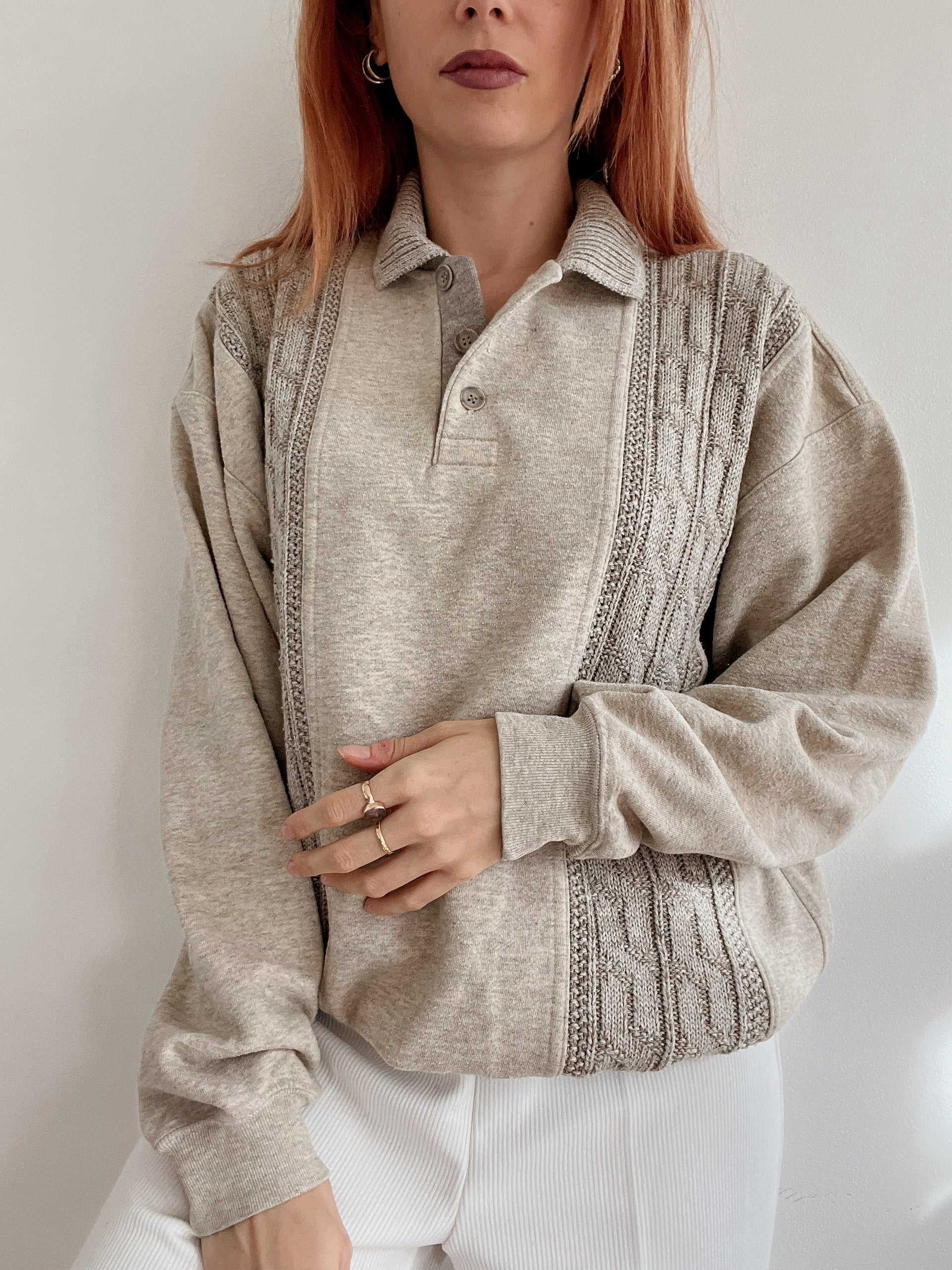 Gift Xmas - Lunettes Kelani verte + Pull vintage beige M