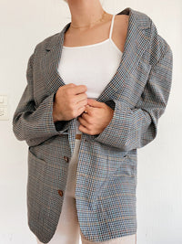 Oversized gray/blue blazer jacket L