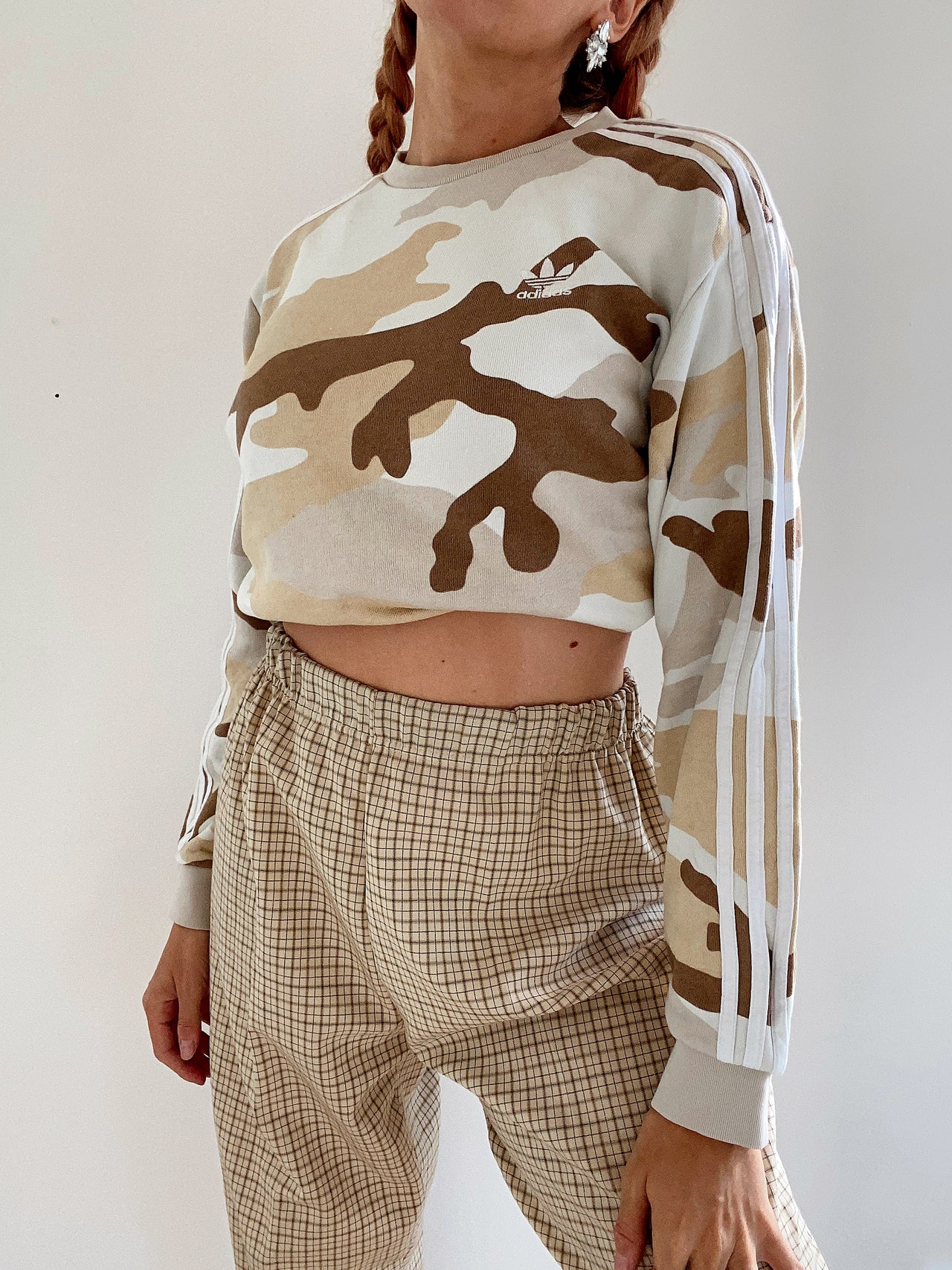 Adidas beige Militärpullover S