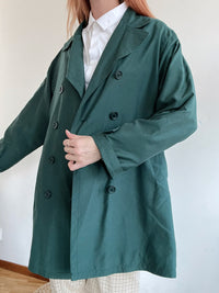 Trench coat vintage vert foncé M oversized