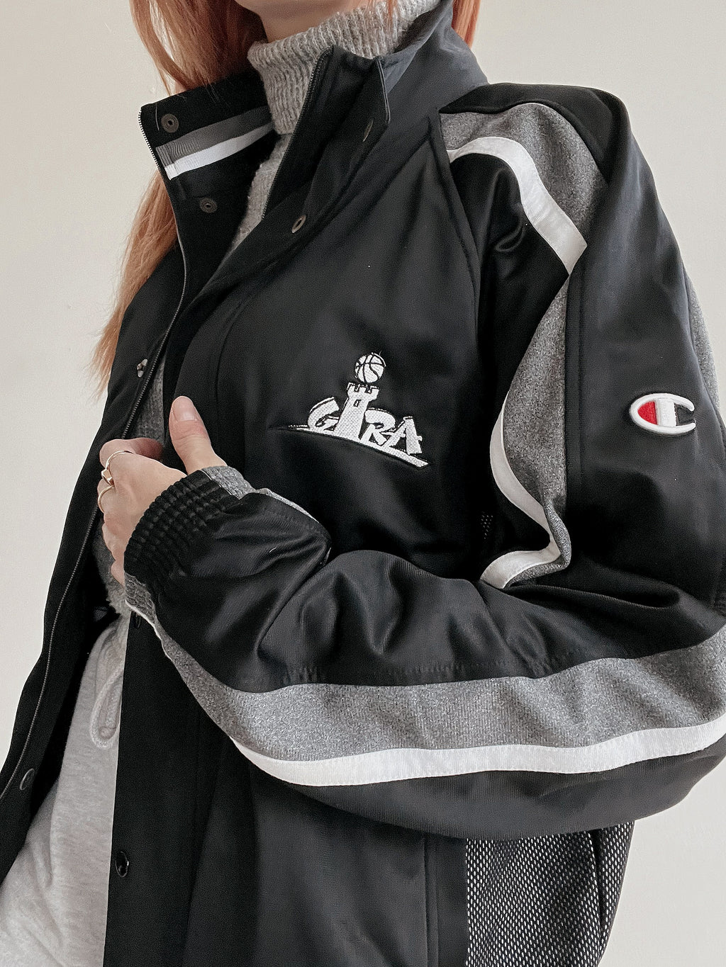 Veste de jogging vintage noire Champion L