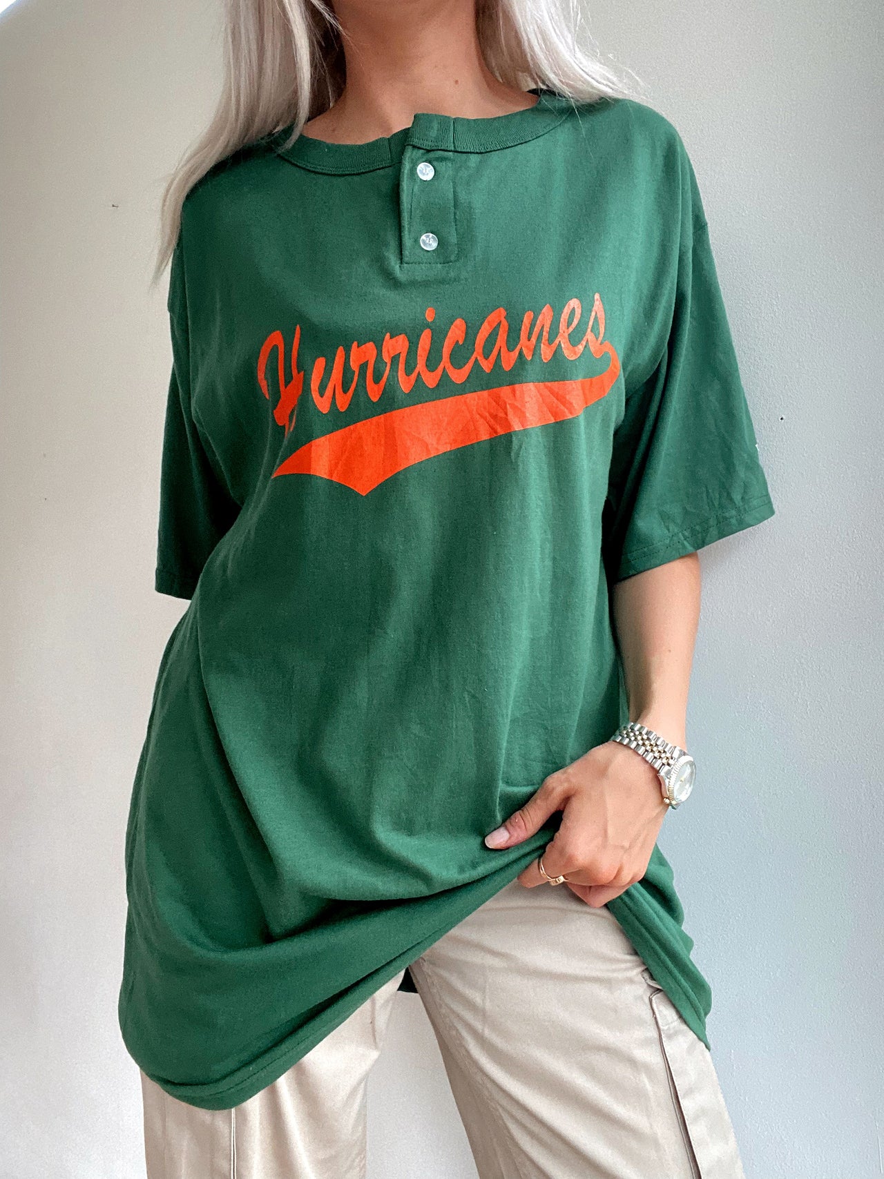 T-shirt vert et orange vintage USA Wilson