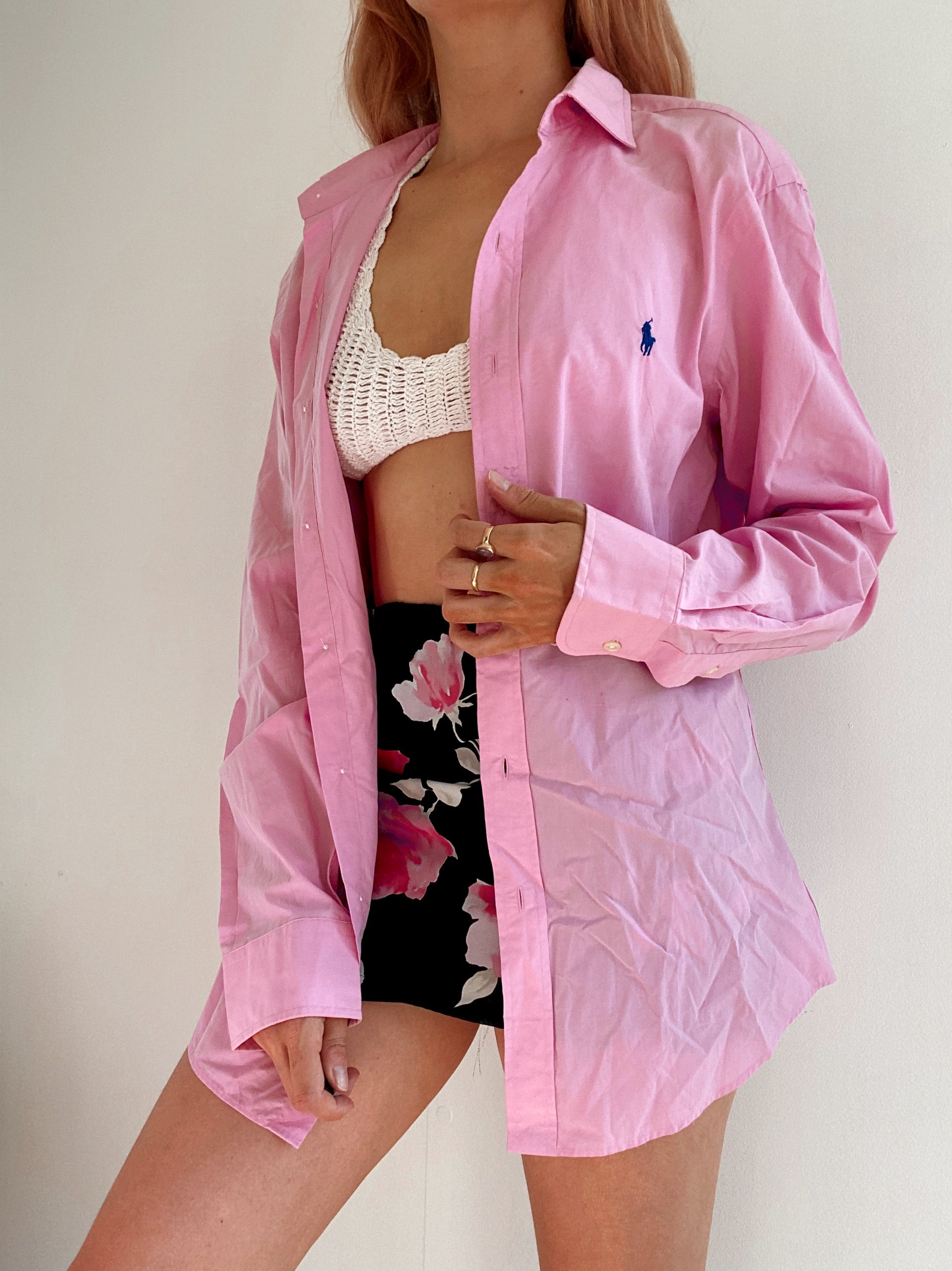 Chemise vintage Ralph Lauren rose clair M