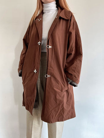 Trench coat vintage brun chocolat  M/L oversized