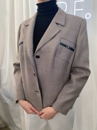 Veste Blazer vintage bleu/beige/blanc M/L