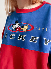 Vintage Mickey Pullover Rot und Blau L