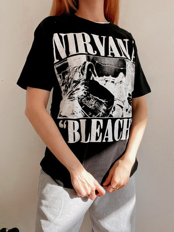 Nirvana L schwarzes Vintage-T-Shirt