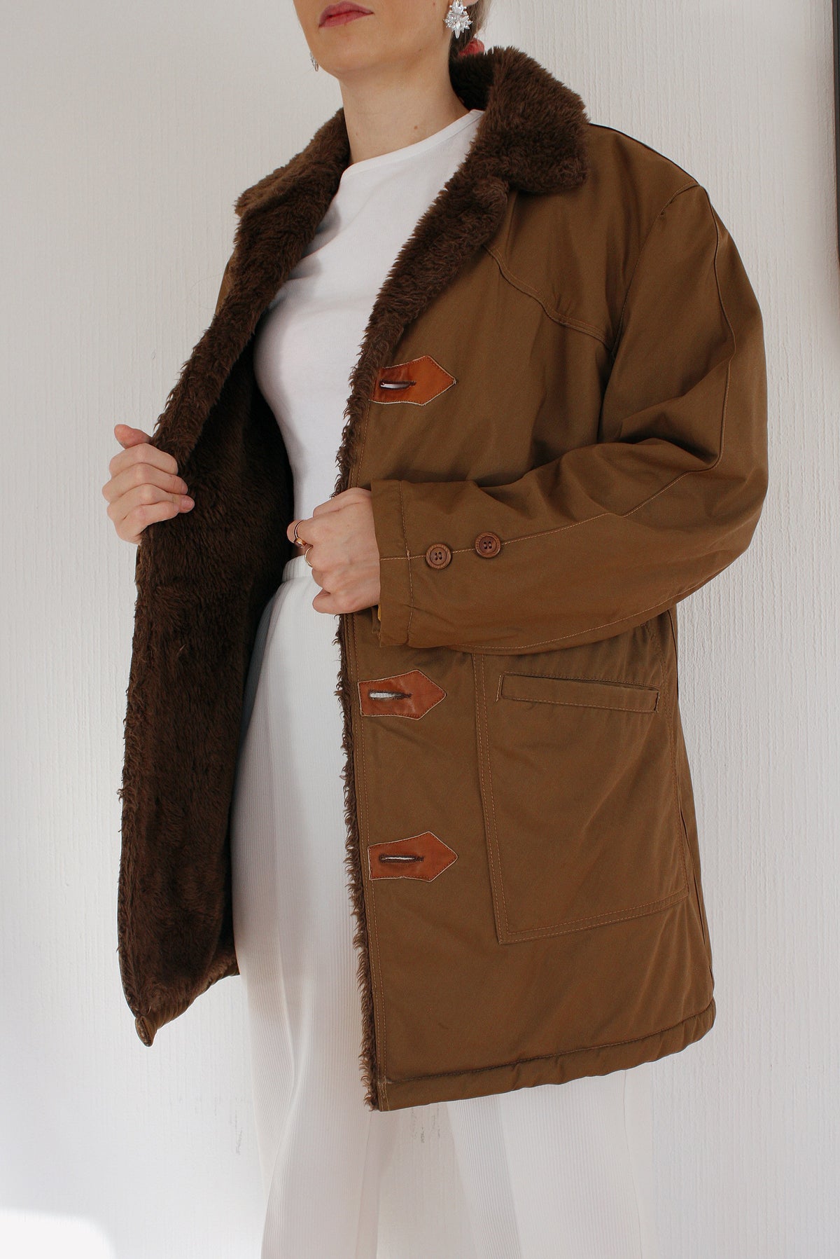 Veste taupe/brune fourée M