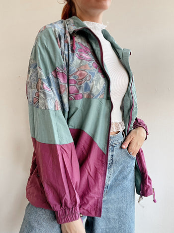 Veste de jogging vintage verte et violette L