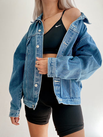 Veste en jeans vintage bleue oversized