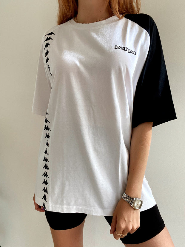 Weiß-schwarzes Kappa XXL-T-Shirt