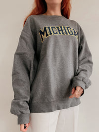 Pull vintage américain gris foncé Michigan XL