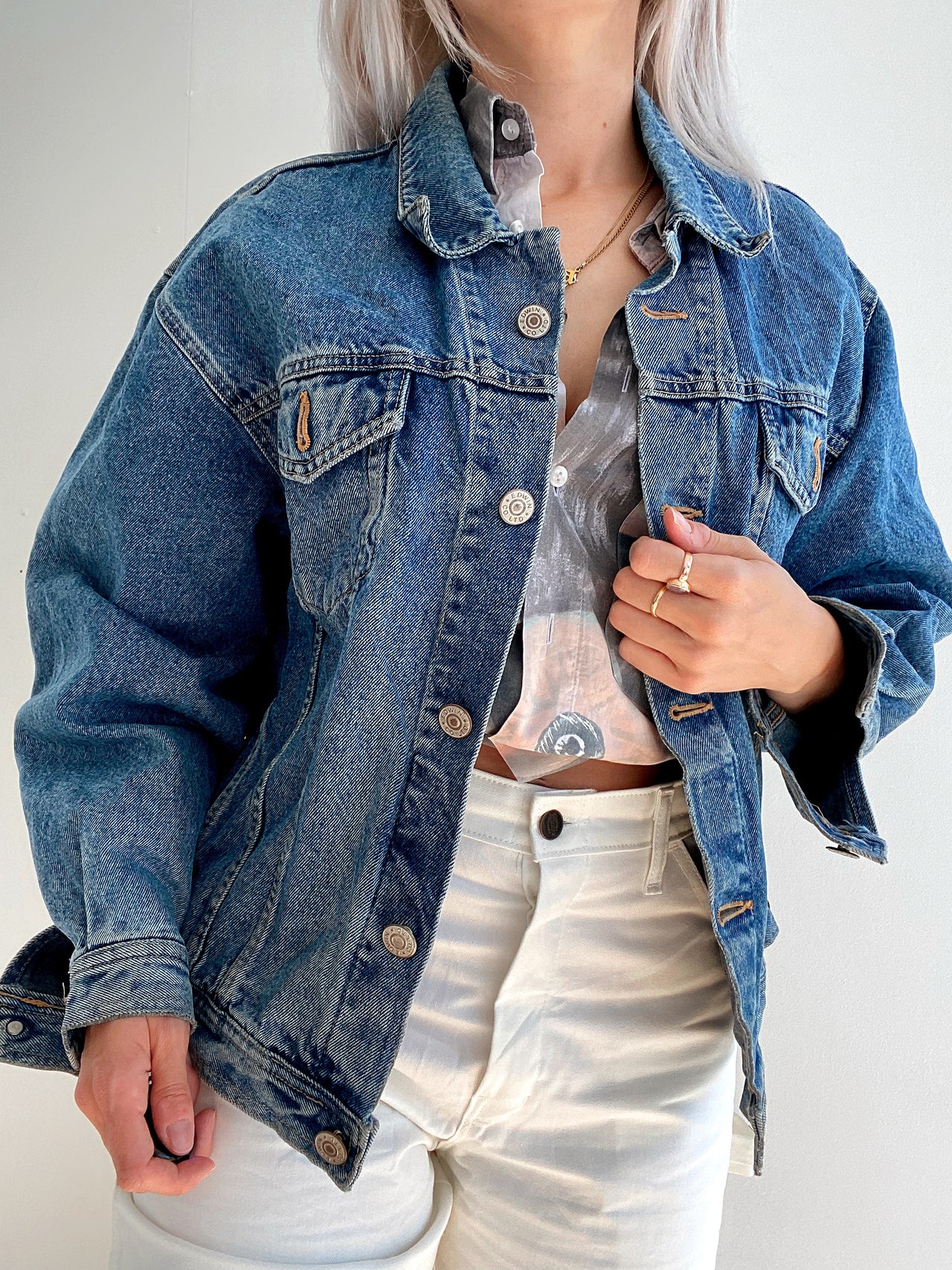 Veste en jeans vintage bleue L