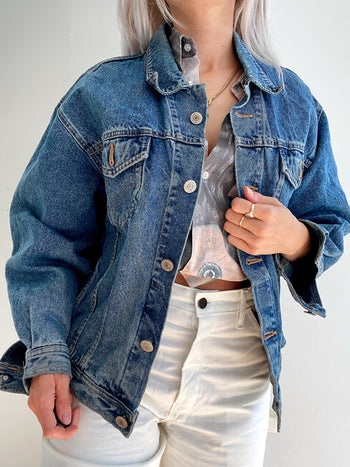 Veste en jeans vintage bleue L