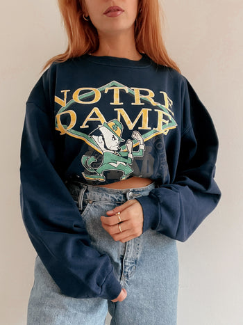 Pull vintage américain bleu foncé XXL