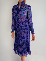 Robe vintage longue violette M