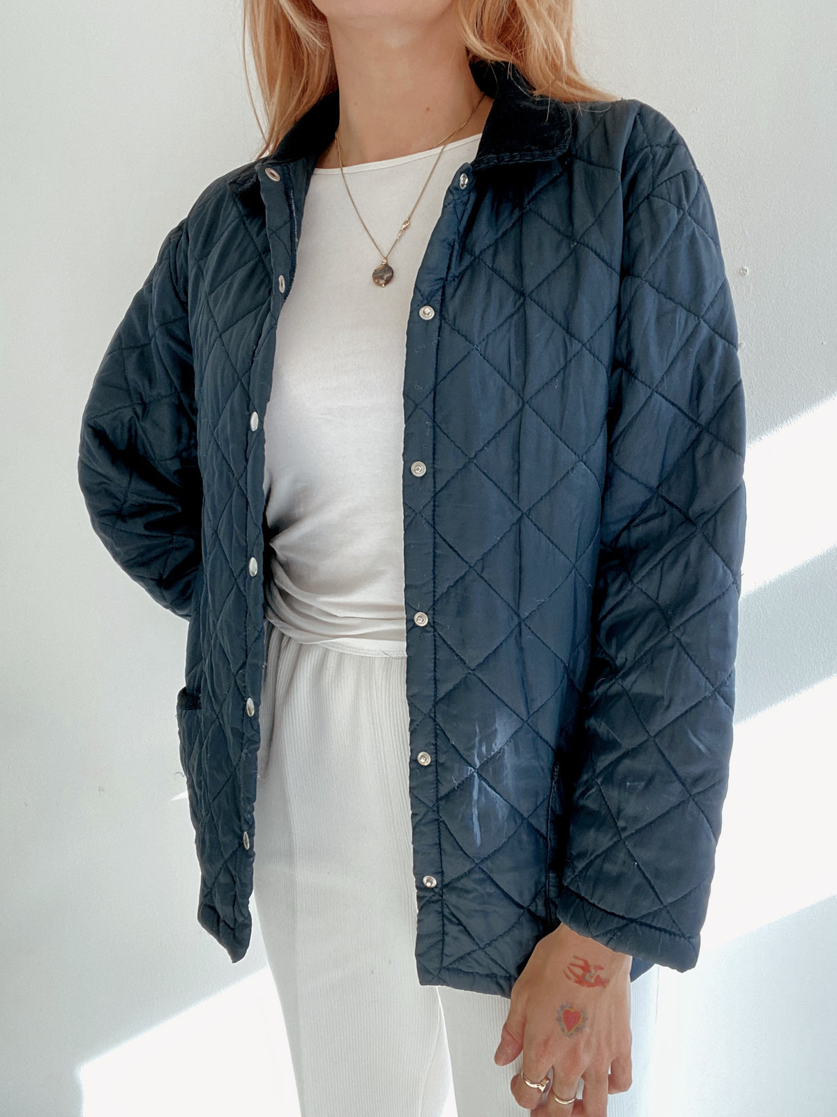 White and blue jacket with orange collar Adidas XL