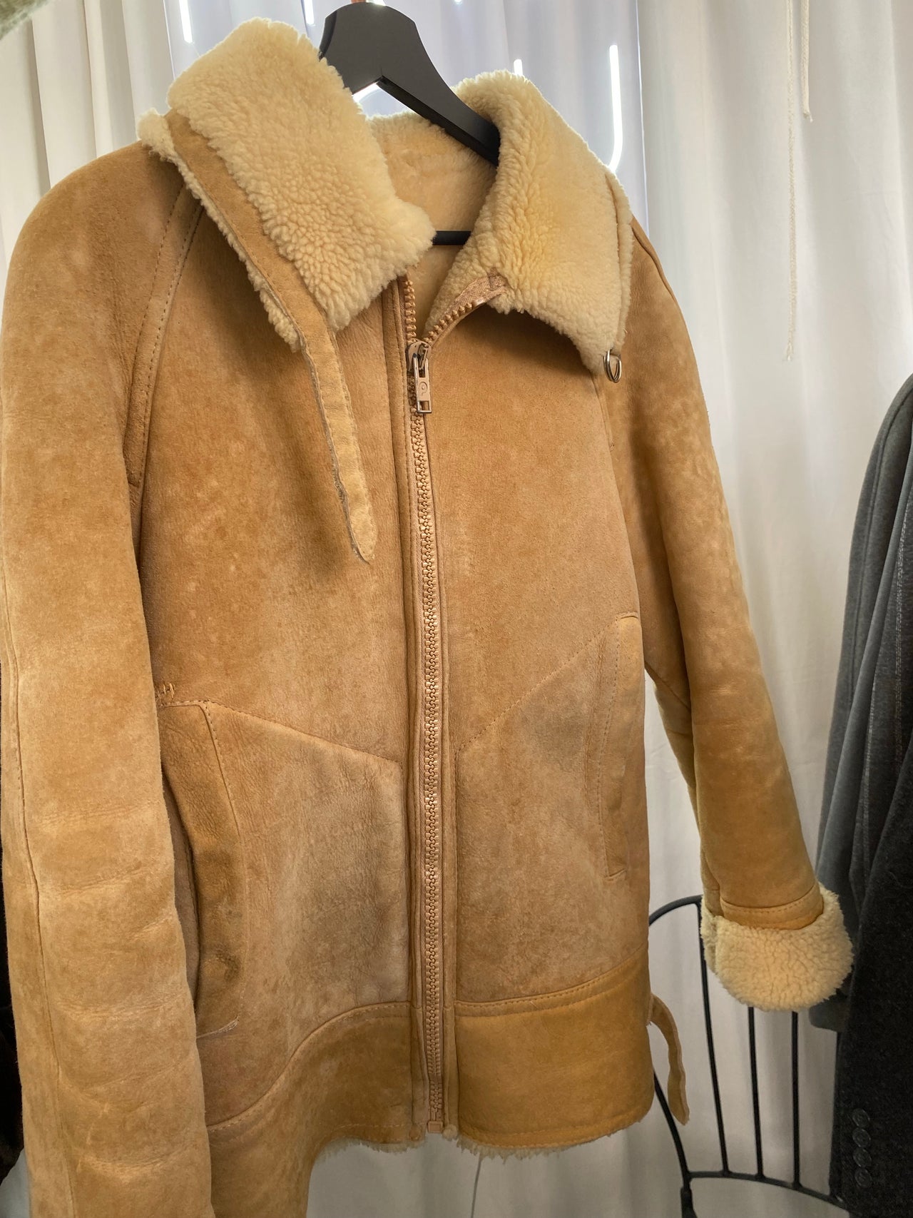 Veste beige mouton retourné S