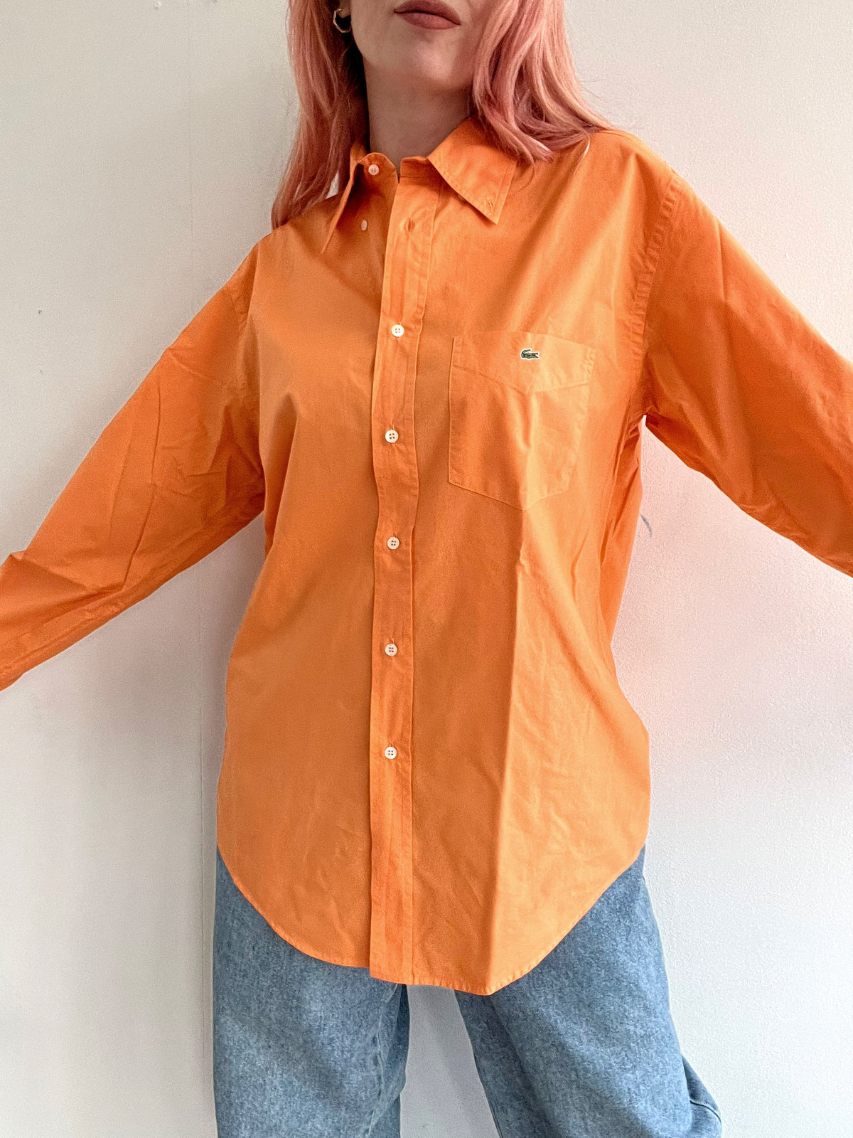Chemise vintage Lacoste orange M/L