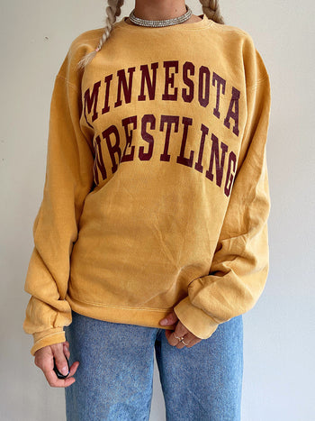 Pull vintage USA Jaune et Bordeaux Minnesota M