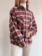 Chemise/veste vintage rose  à carreaux M