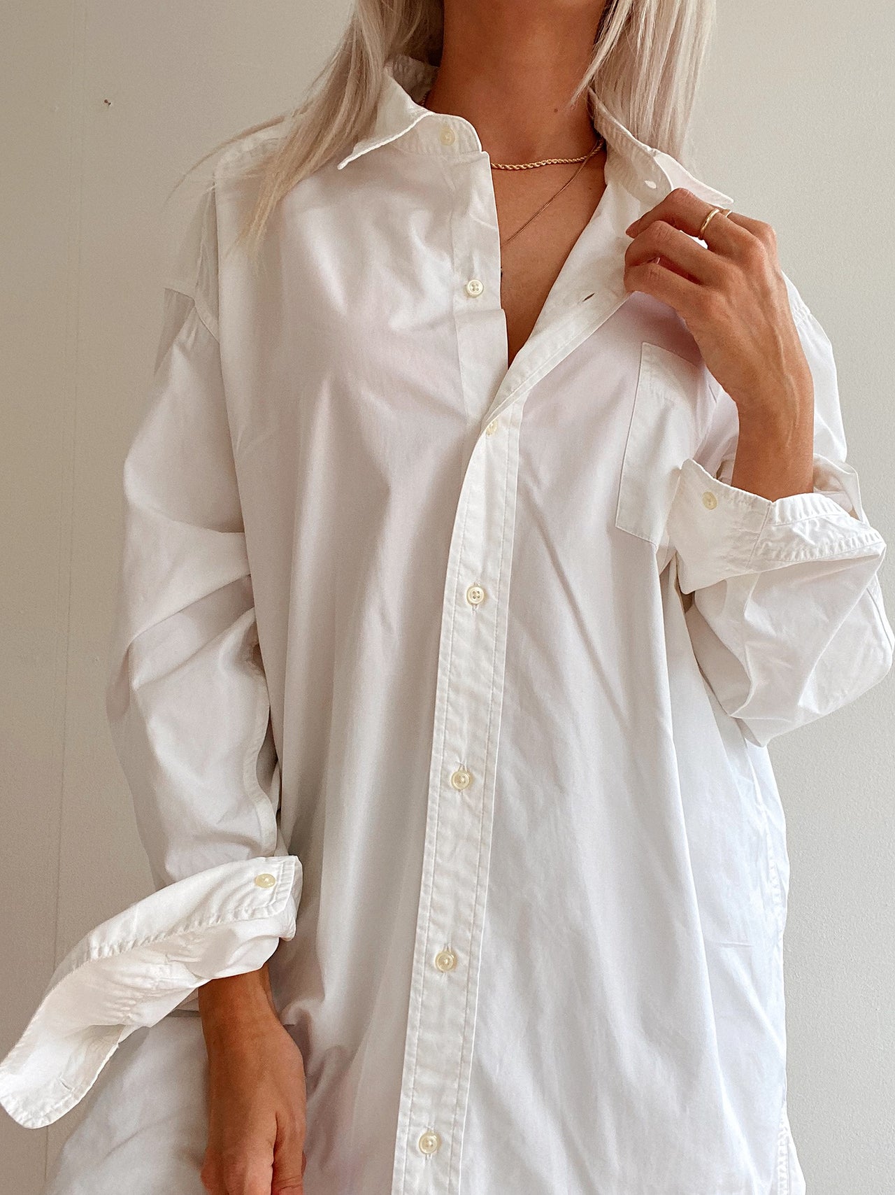 Chemise longue vintage  blanche  XL