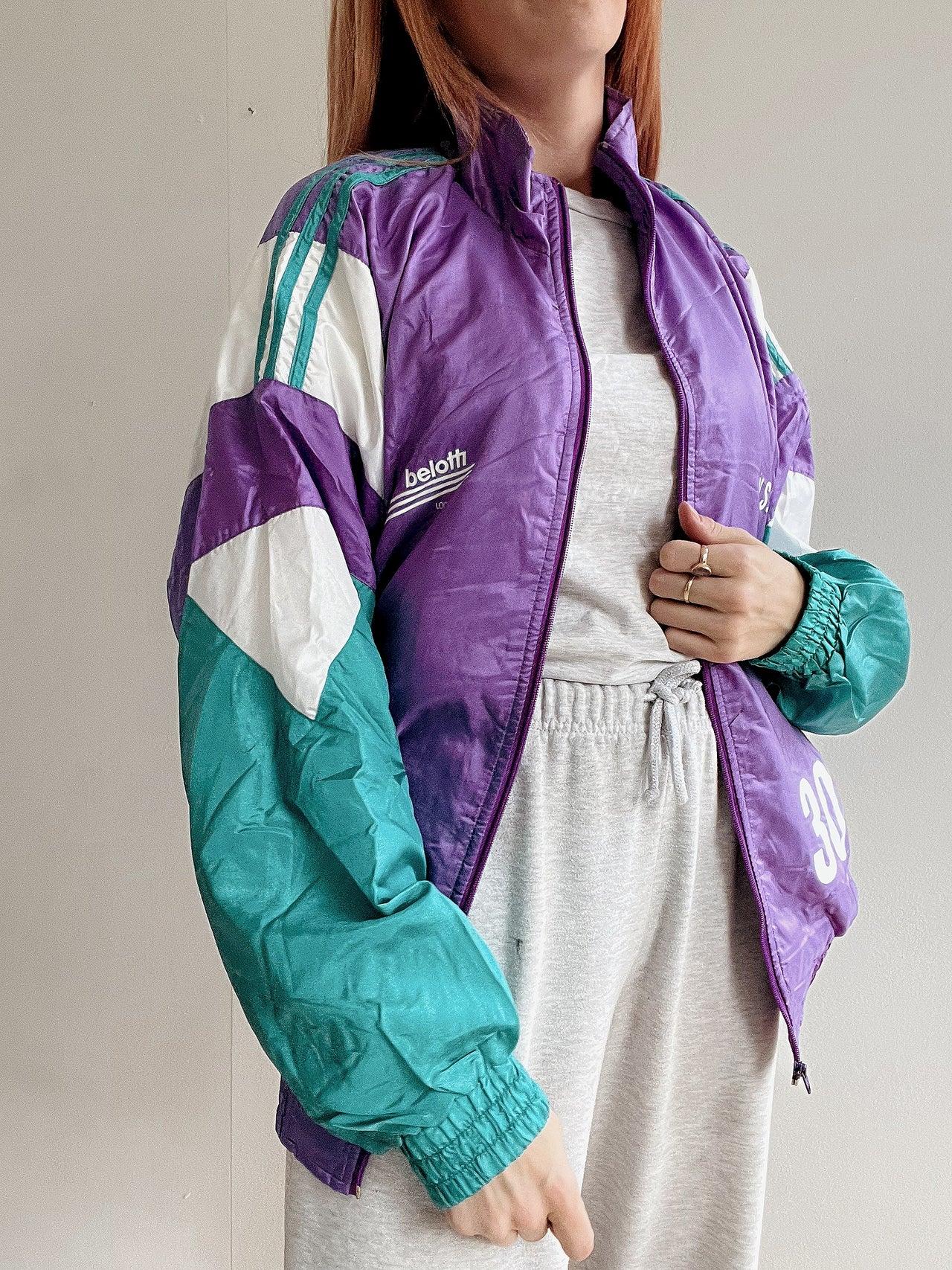 Veste de jogging vintage violette Adidas L