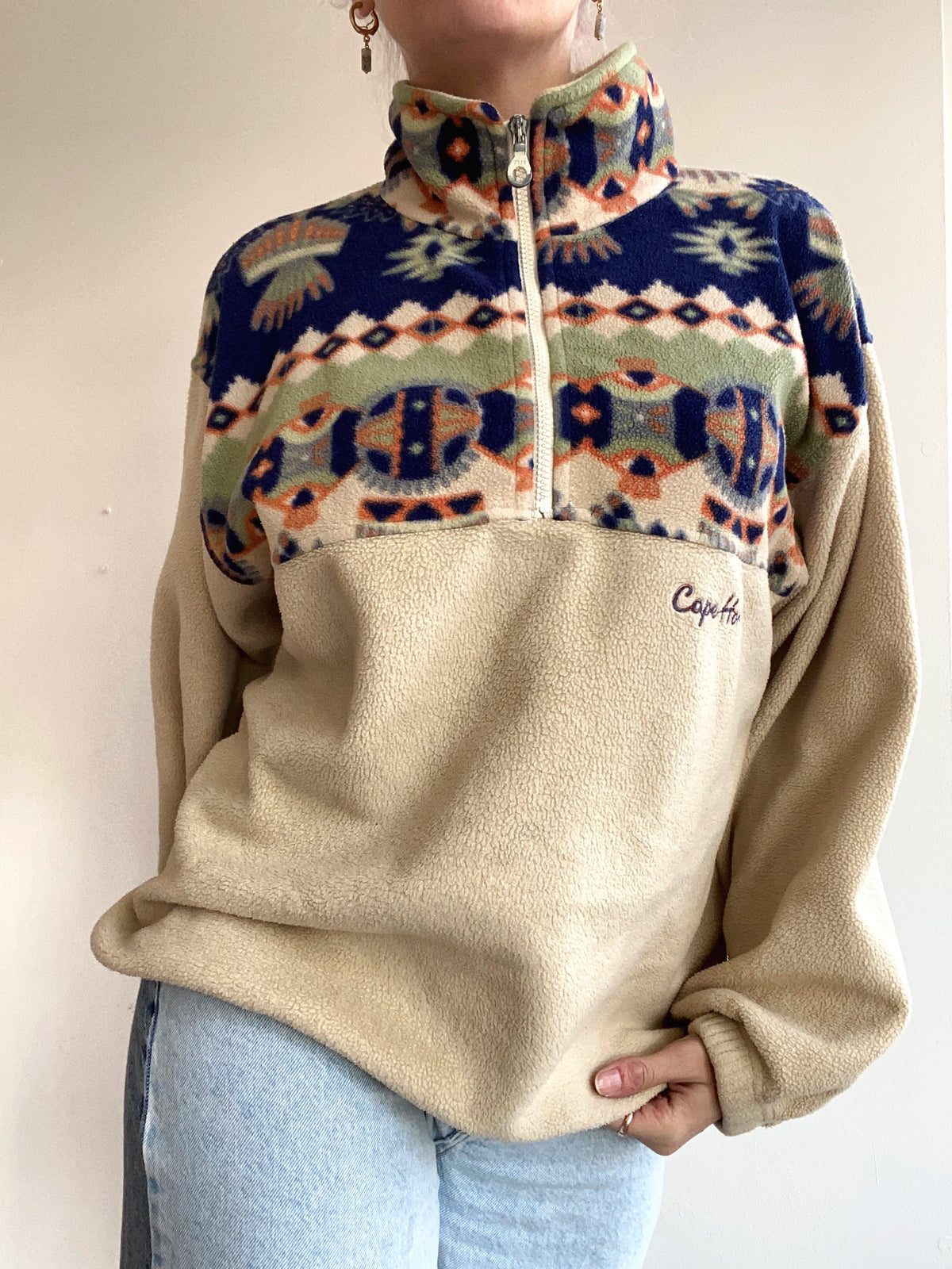 XL blue fleece sweater