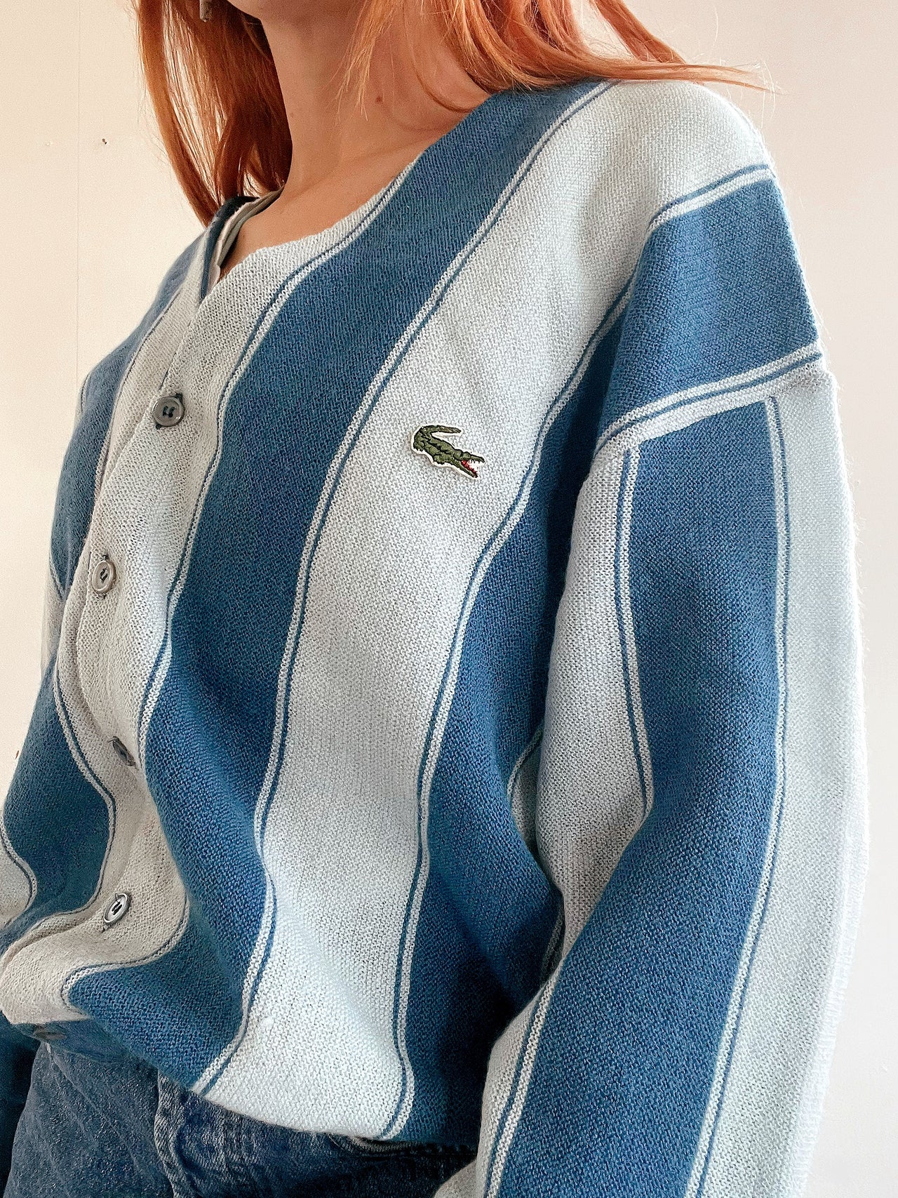 Cardigan bleu clair Lacoste M