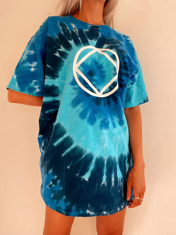 T-shirt vintage tie and dye bleu