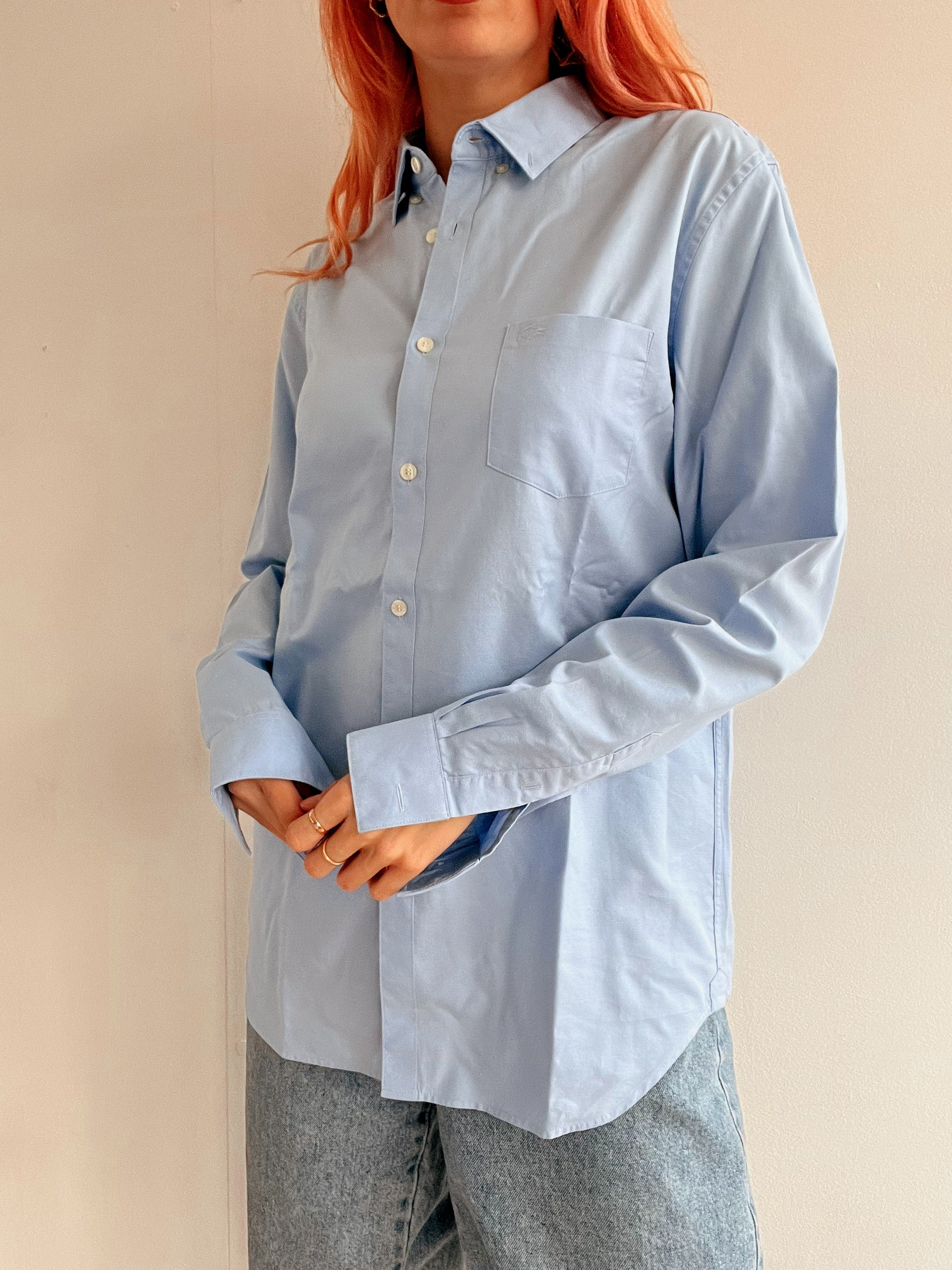 Vintage Lacoste himmelblaues Hemd M 