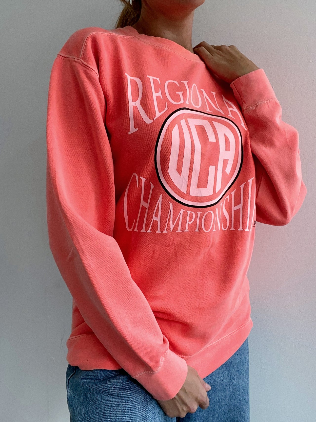 Pull vintage américain corail S