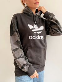 White and blue jacket with orange collar Adidas XL
