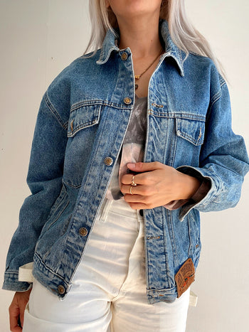 Veste en jeans vintage bleue S