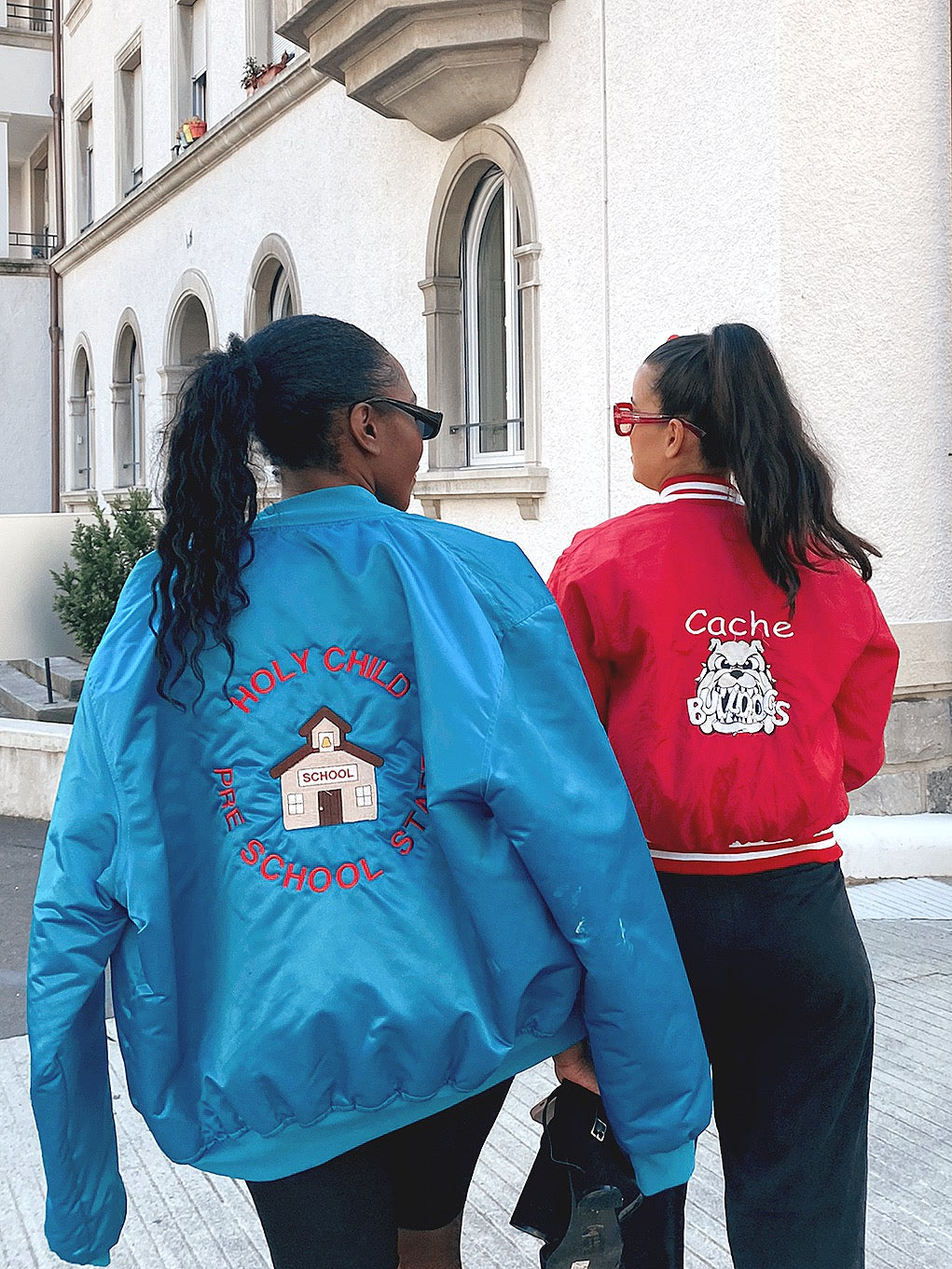 White and blue jacket with orange collar Adidas XL
