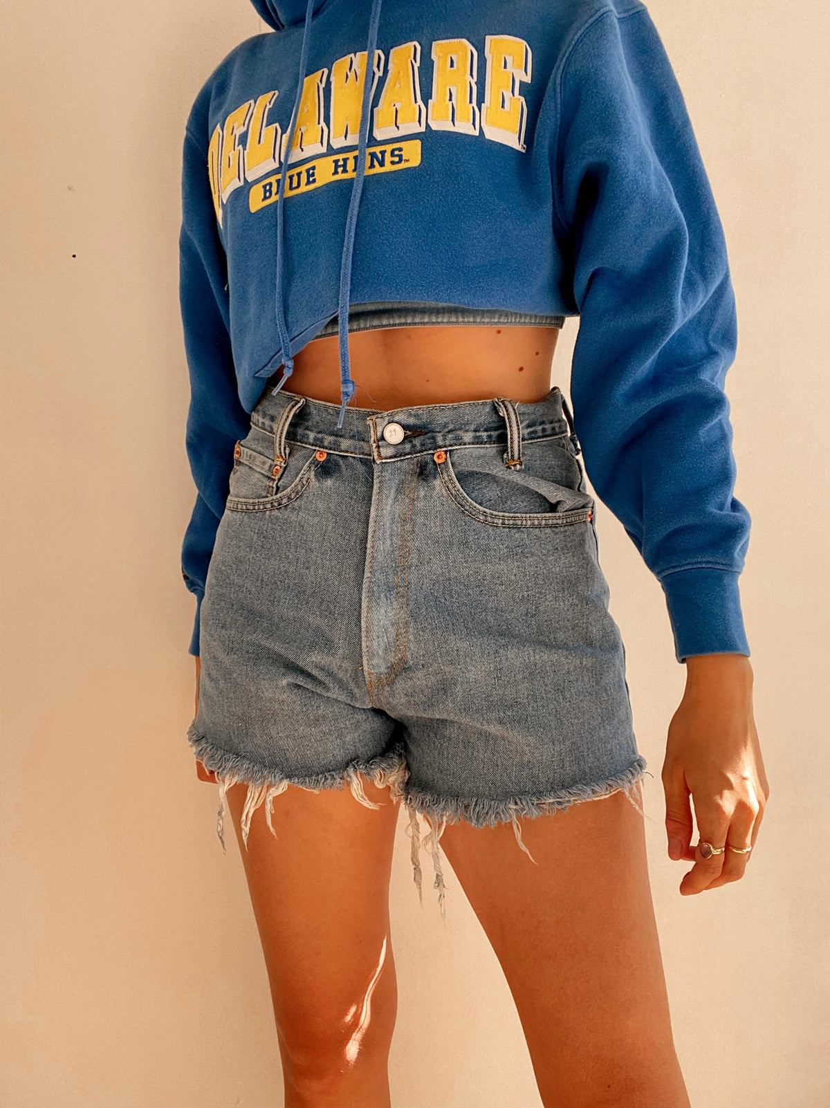 White and blue jacket with orange collar Adidas XL