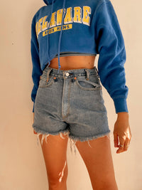 White and blue jacket with orange collar Adidas XL