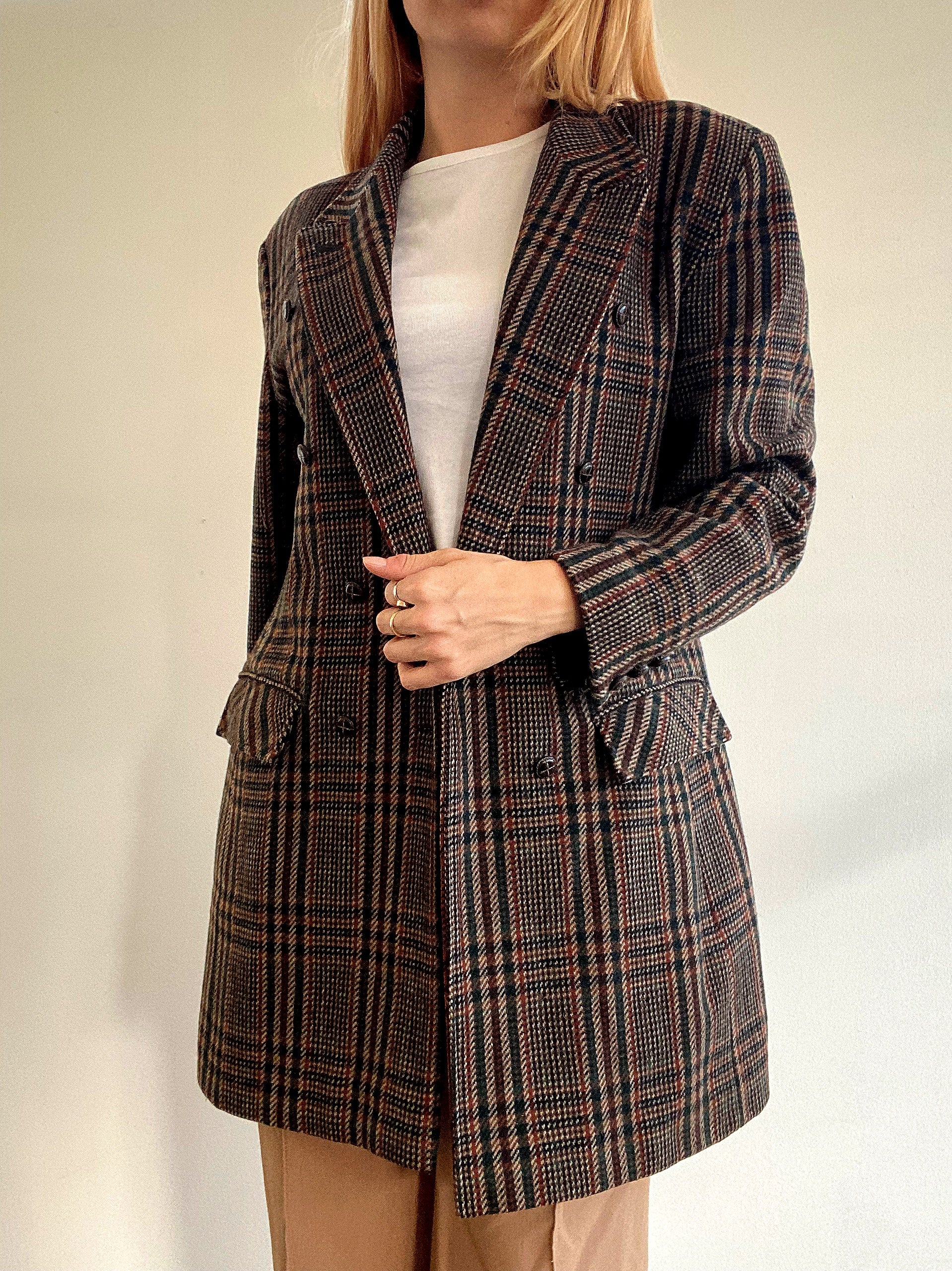 Vintage brauner Wollmantel XS