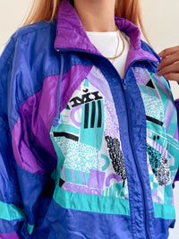 Vintage türkis lila Joggingjacke L