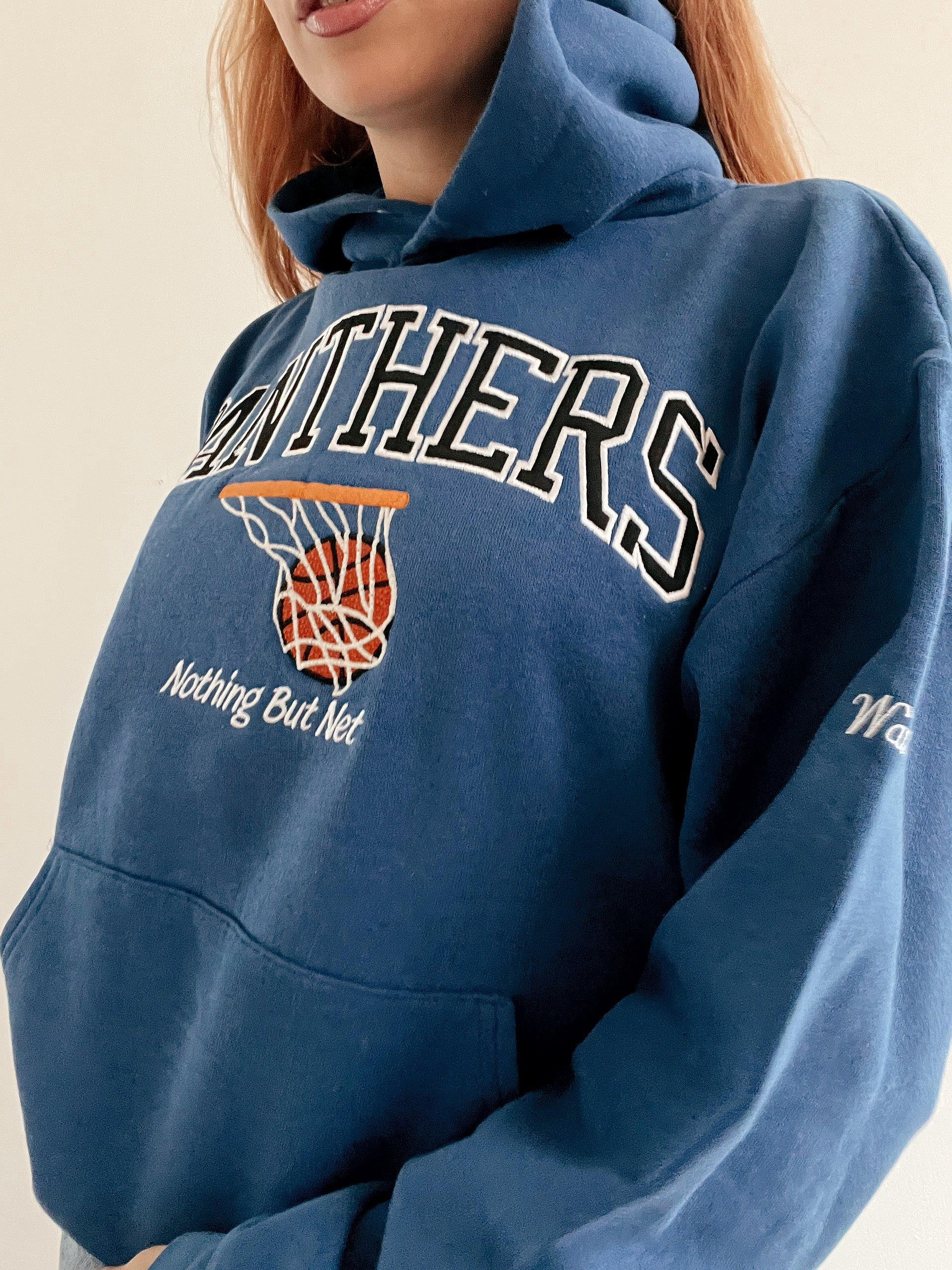 White and blue jacket with orange collar Adidas XL