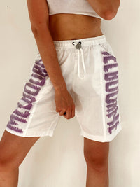 Ellesse Vintage-Shorts in Weiß und Lila